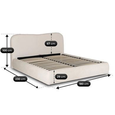 Кровать MEBEL ELITE BRISTOL Boucle 160x200 см Кремовая