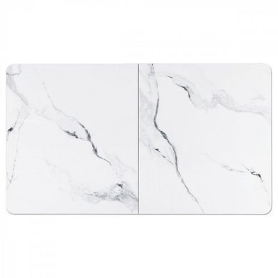 Стол INTARSIO BERLIN CERAMIC 140(180)*80 белый глянец/черный каркас