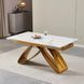 Стол раскладной MEBEL ELITE LUIGI 160-240х91 см Белый мрамор/Золото