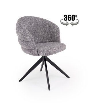 Крісло поворотне HALMAR K-604 сірий, тканина AMICASA 09