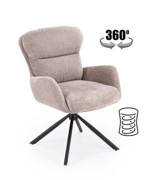 Крісло поворотне HALMAR K-593 сірий, тканина TRESOR 09