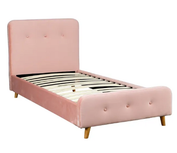 Кровать односпальная бархатная MEBEL ELITE 90x200 MIKEL Velvet розовый