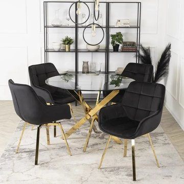 Стілець оксамитовий поворотний MEBEL ELITE MIA Velvet Чорний