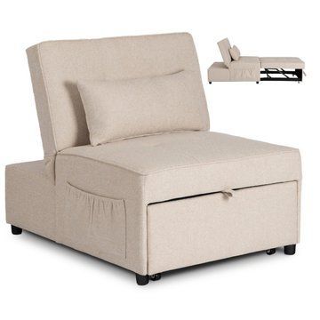 Кресло мягкое раскладное MEBEL ELITE IBERIS BIG 80 см Бежевый