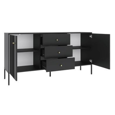 Комод MEBEL ELITE SOFT 2 154 см Черный