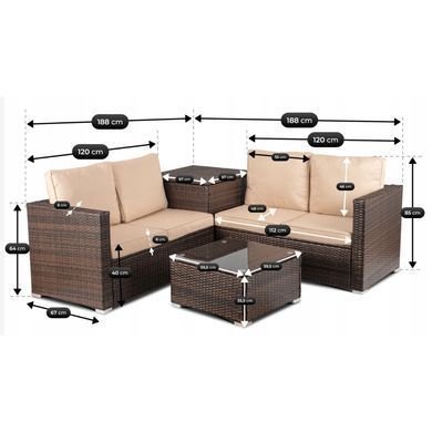 Комплект садовой мебели MEBEL ELITE NEGRO Коричневый