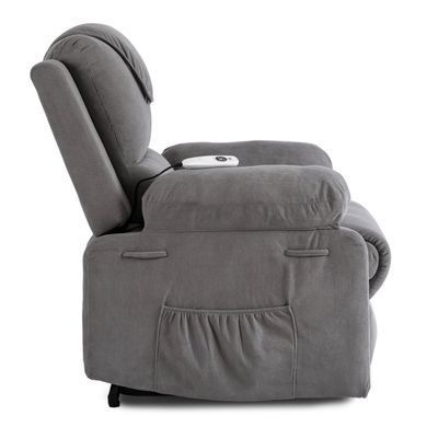 Кресло мягкое раскладное массажное с реклайнером MEBEL ELITE FENIX Velvet Серый