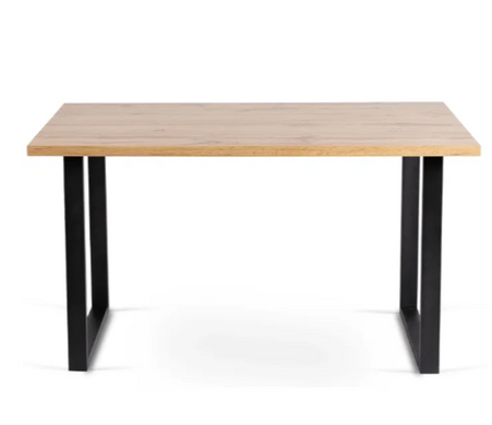 Стол кухонный MEBEL ELITE GLOS 135х80 см Золотой дуб / Черный