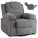 Кресло мягкое раскладное массажное с реклайнером MEBEL ELITE FENIX Velvet Серый