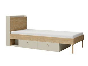 Кровать YUKI REG 13 90*200 см Серо-бежевая/Дуб масличный JUREK MEBLE