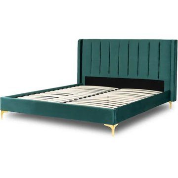 Кровать двуспальная бархатная MEBEL ELITE ARIA Velvet 160x200 см Зеленый