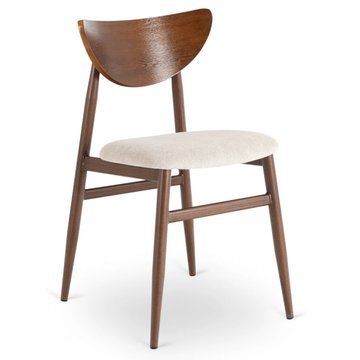 Обідній стілець MEBEL ELITE BRAGA Бежевий/Горіх