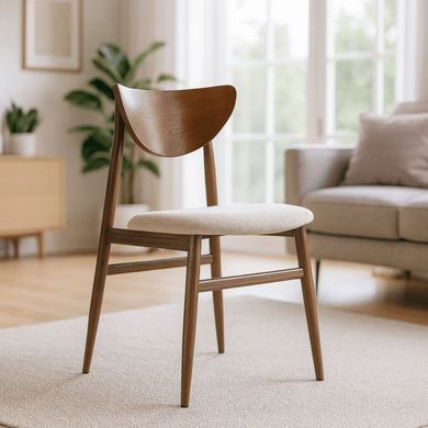 Обідній стілець MEBEL ELITE BRAGA Бежевий/Горіх
