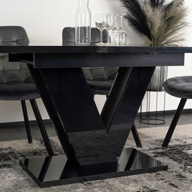 Стол MEBEL ELITE CLARK 120 (160)*80 см Черный глянец