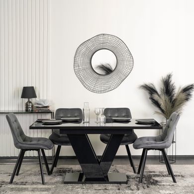 Стол MEBEL ELITE CLARK 120 (160)*80 см Черный глянец