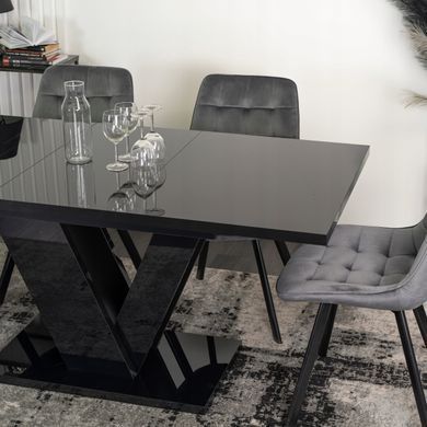 Стол MEBEL ELITE CLARK 120 (160)*80 см Черный глянец