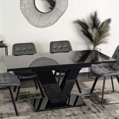 Стол MEBEL ELITE CLARK 120 (160)*80 см Черный глянец