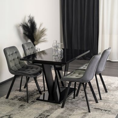 Стол MEBEL ELITE CLARK 120 (160)*80 см Черный глянец