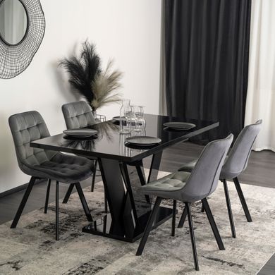 Стол MEBEL ELITE CLARK 120 (160)*80 см Черный глянец