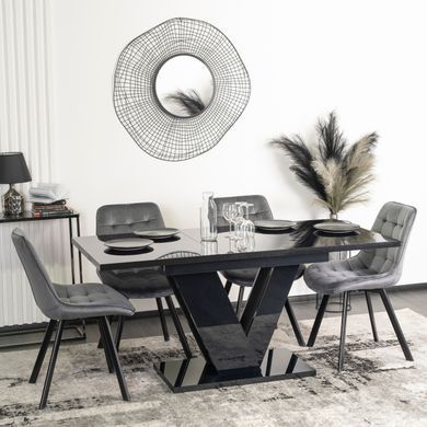 Стол MEBEL ELITE CLARK 120 (160)*80 см Черный глянец