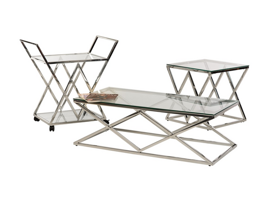 Журнальний столик CD-1 120x60 Прозорий / Срібло