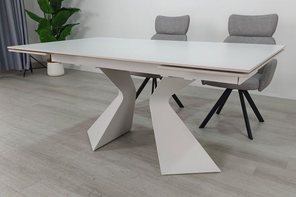 Стіл INTARSIO LAURA CERAMIC 160(240)*90 Білий мат/Білий