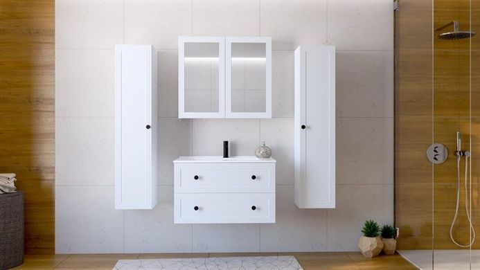 Шафа настінна з дзеркалом TORETO 70x80/2D Білий HALMAR