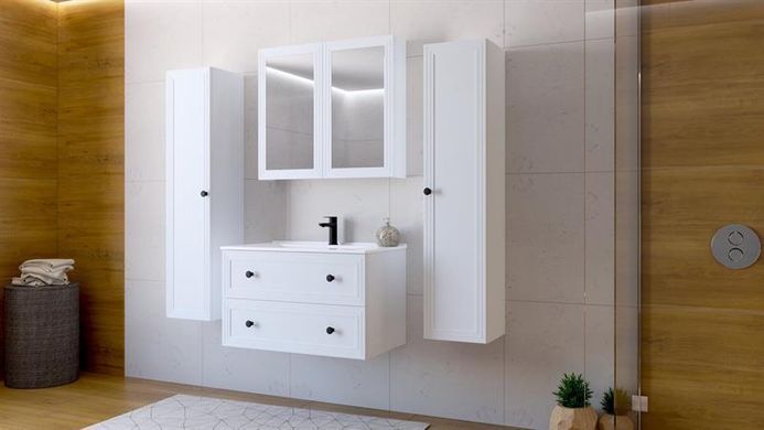 Шафа настінна з дзеркалом TORETO 70x80/2D Білий HALMAR