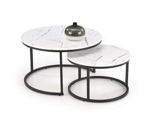 Комплект журнальних столиків JAVA 79x79 см Білий HALMAR