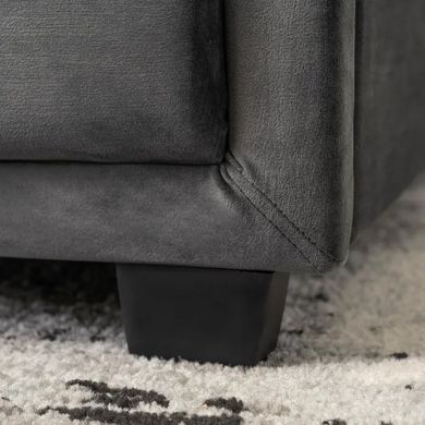 Ліжко двоспальне оксамитове MEBEL ELITE CARLOS Velvet140x200 см сірий