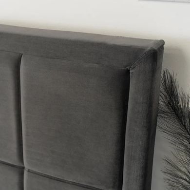 Ліжко двоспальне оксамитове MEBEL ELITE CARLOS Velvet140x200 см сірий