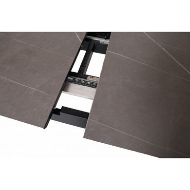 Стол INTARSIO BERLIN CERAMIC 111(140)*75 серый мат/черный каркас