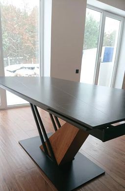 Стол Genesis 180(240)X90 см Черный Мрамор / Черный / Ясень SIGNAL