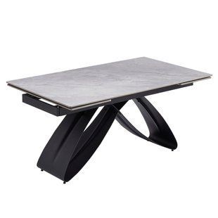 Стіл розкладний MEBEL ELITE LUIGI 160-240 х91 см Сірий/Чорний