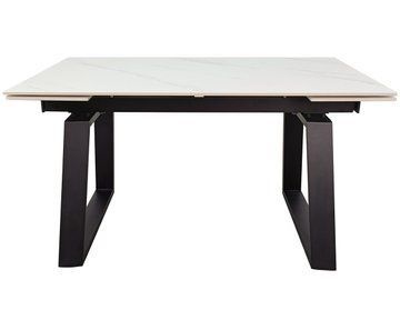Стол INTARSIO BERNARD CERAMIC 140(200)*90 Белый мат/Черный