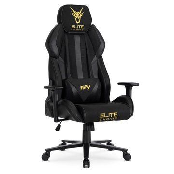 Геймерское кресло MEBEL ELITE FURY Черный/Золотой