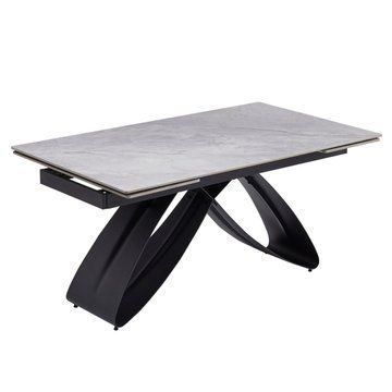 Стол раскладной MEBEL ELITE LUIGI 160-240х91 см Серый/Черный