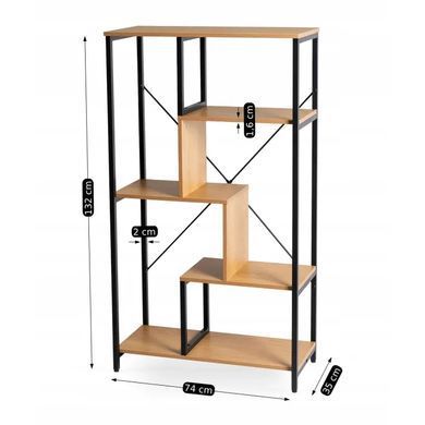 Стелаж MEBEL ELITE TIM Золотий дуб / Чорний