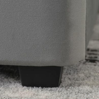 Ліжко двоспальне оксамитове MEBEL ELITE CROS Velvet 160x200 см Сірий