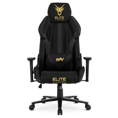 Геймерське крісло MEBEL ELITE FURY Чорний/Золотий