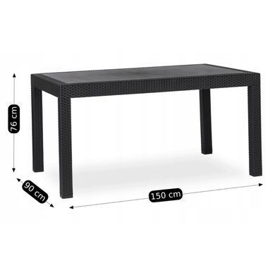 Комплект садовой мебели MEBEL ELITE OKLAND Черный