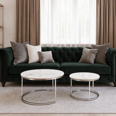 Комплект журнальних столів Mebel Elit AMARA MAX Marmur 80*45.5 см+60*40,5 см Білий