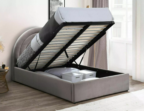 Кровать POLLY VELVET Серая 120x200 SIGNAL