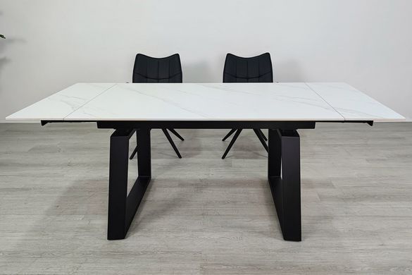 Стол INTARSIO BERNARD CERAMIC 140(200)*90 Белый мат/Черный
