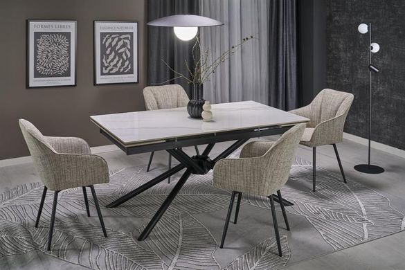 Стіл VITORINO 160(220)x90 см Кераміка Білий Мармур HALMAR