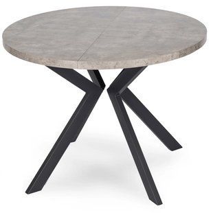 Розкладний обідній стіл MEBEL ELITE LUGO 90(190)* 76 см Бетон/Чорний