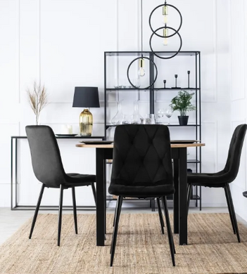 Стілець оксамитовий MEBEL ELITE ROBIN велюр Чорний
