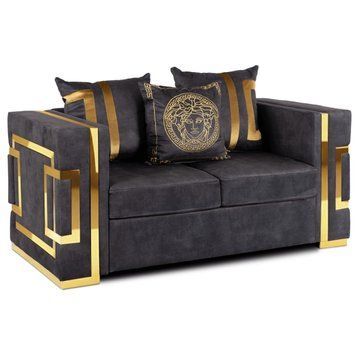 Диван MEBEL ELITE PALLAZO 2S Welur Черный