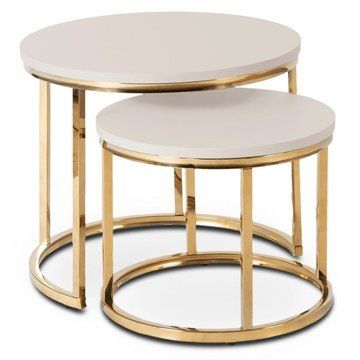 Комплект журнальных столов MEBEL ELITE APULIA 45,5/53 см + 35,5/43 см Кашемир