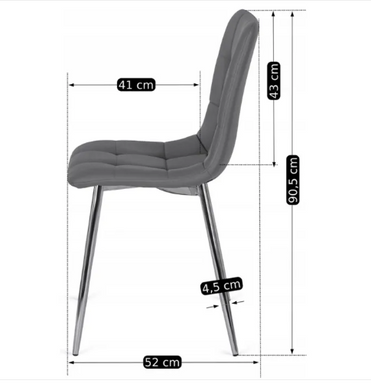 Стул MEBEL ELITE ENZO экокожа: серый
